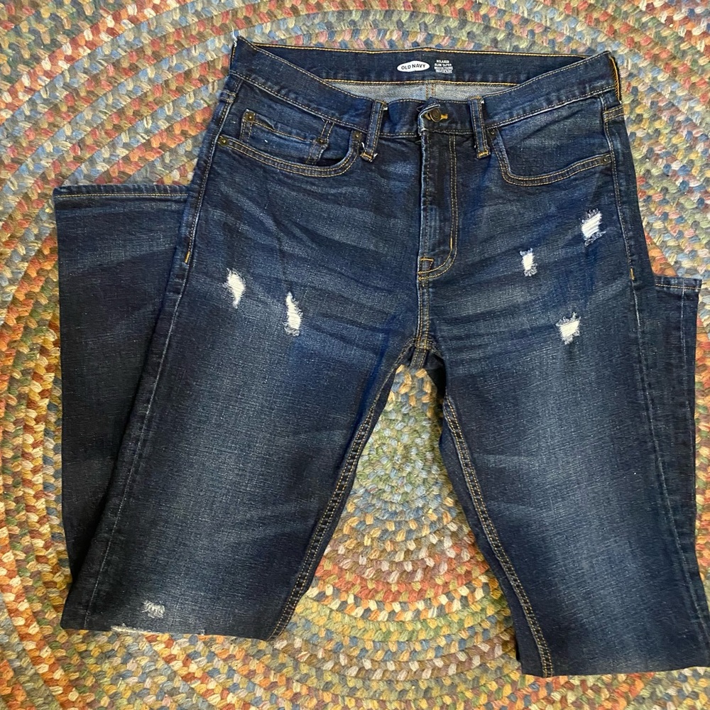 Relaxed Slim Taper Built-in Flex Ripped Jeans